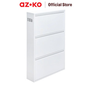 AZKO Stora Kabinet Sepatu 3 Tingkat - Putih Organizer Sandal Dan Sepatu Rak Lemari Alas Kaki Serbaguna Tempat Penyimpanan Sendal