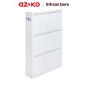 AZKO Stora Kabinet Sepatu 3 Tingkat - Putih Organizer Sandal Dan Sepatu Rak Lemari Alas Kaki Serbaguna Tempat Penyimpanan Sendal
