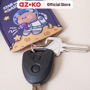 AZKO Ataru Gantungan Kunci Pu Print Pull Out - Biru