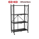 AZKO Stora Rak Penyimpanan 4 Tingkat Foldable - Hitam