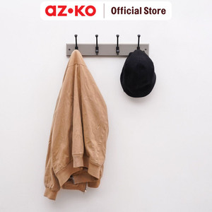 AZKO Stora 45x7x7 Cm Gantungan Pakaian Dinding 4 Kait - Abu-Abu