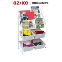 AZKO Stora Rak Buku Anak Dengan 4 Tray Plastik - Putih