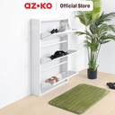 AZKO Stora Kabinet Sepatu 3 Tingkat - Putih Organizer Sandal Dan Sepatu Rak Lemari Alas Kaki Serbaguna Tempat Penyimpanan Sendal