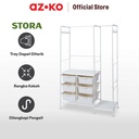 AZKO Stora Gantungan Pakaian Dengan 6 Tray Plastik