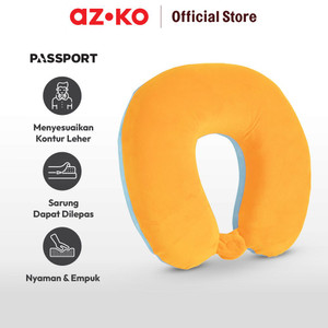 AZKO Passport Bantal Leher Brownie Applejack - Oranye/Biru