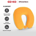AZKO Passport Bantal Leher Brownie Applejack - Oranye/Biru