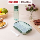 AZKO Kris Kotak Makan 3 Sekat Dengan Botol Minum & Tas - Hijau