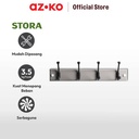 AZKO Stora 45x7x7 Cm Gantungan Pakaian Dinding 4 Kait - Abu-Abu