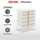 AZKO Stora Rak Penyimpanan Dengan 10 Tray Plastik - Putih