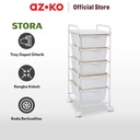 AZKO Stora Rak Penyimpanan Dengan 5 Tray Plastik - Putih
