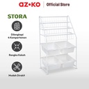 AZKO Stora Rak Buku Anak Dengan 4 Tray Plastik - Putih