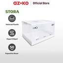 AZKO Stora 52X36X30 Cm Kotak Penyimpanan Lipat Dengan Roda - Putih