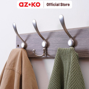 AZKO Stora 45x9x6.5 Cm Gantungan Pakaian Dinding 4 Pengait - Silver