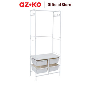 AZKO Stora Gantungan Pakaian Dengan 4 Tray Plastik