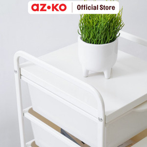 AZKO Stora Rak Penyimpanan Dengan 5 Tray Plastik - Putih