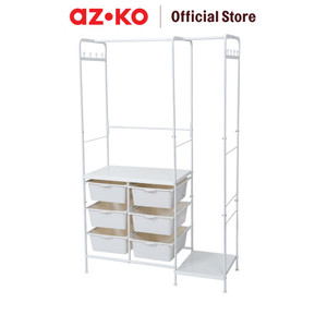 AZKO Stora Gantungan Pakaian Dengan 6 Tray Plastik