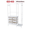 AZKO Stora Gantungan Pakaian Dengan 6 Tray Plastik