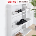 AZKO Stora Kabinet Sepatu 3 Tingkat - Putih Organizer Sandal Dan Sepatu Rak Lemari Alas Kaki Serbaguna Tempat Penyimpanan Sendal