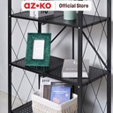 AZKO Stora Rak Penyimpanan 4 Tingkat Foldable - Hitam