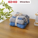 AZKO Forhom Set 4 Pcs Handuk Mandi & Olahraga - Abu-Abu/Biru