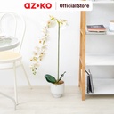 AZKO Arthome Bunga Artifisial Orchid 1 Stem Dengan Pot - Putih