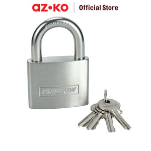 AZKO Krisbow 6.3 Cm Gembok Stainless Steel Brass Cylinder - Silver