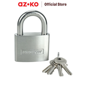 AZKO Krisbow 5 Cm Gembok Stainless Steel Brass Cylinder - Silver