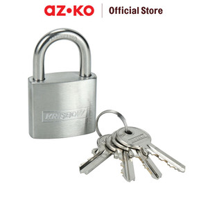 AZKO Krisbow 3.8 Cm Gembok Stainless Steel Brass Cylinder - Silver