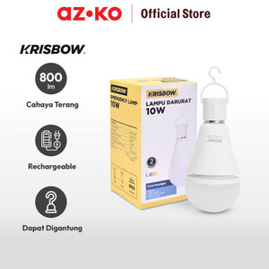 AZKO Krisbow Lumi Bohlam Led Darurat 10 Watt Cool Daylight - Putih