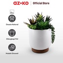 AZKO Arthome 27 Cm Tanaman Artifisial Succulent Mix Dengan Pot Putih