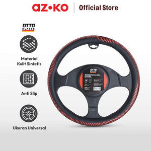 AZKO Otto Klasse Sarung Stir Mobil Red Stripe - Hitam