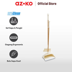 AZKO Proclean Set Sapu Dan Pengki - Cokelat