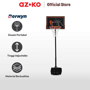 AZKO Berwyn 2.1 mtr Tiang Basket Portable Anak - Hitam