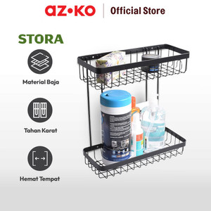 AZKO Stora Rak Dinding Kamar Mandi 2 Tingkat