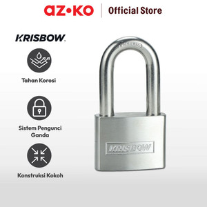 AZKO Krisbow 6 Cm Gembok Stainless Steel Long Shackle - Silver