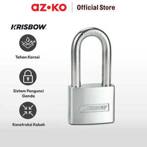 AZKO Krisbow 5 Cm Gembok Stainless Steel Long Shackle - Silver