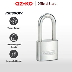 AZKO Krisbow 4 Cm Gembok Stainless Steel Long Shackle - Silver