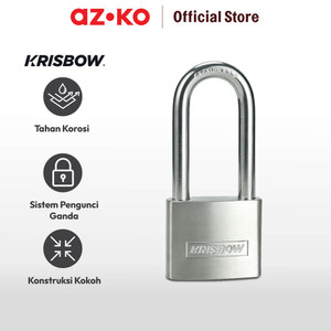 AZKO Krisbow 5 Cm Gembok Stainless Steel Brass Cylinder Long Shackle