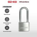 AZKO Krisbow 5 Cm Gembok Stainless Steel Brass Cylinder Long Shackle