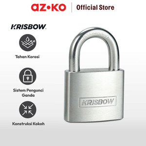 AZKO Krisbow 5 Cm Gembok Stainless Steel Brass Cylinder - Silver