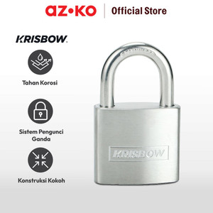 AZKO Krisbow 3.8 Cm Gembok Stainless Steel Brass Cylinder - Silver