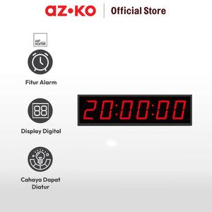 AZKO Arthome 64X17 cm Jam Dinding Digital Led Zt-0165 - Merah