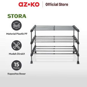 AZKO Stora 93x29x47 Cm Rak Sepatu 3 Tingkat Extendable