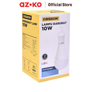 AZKO Krisbow Lumi Bohlam Led Darurat 10 Watt Cool Daylight - Putih