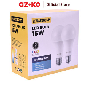 AZKO Krisbow Set 2 Pcs Lumi Bohlam Led 15 Watt - Cool Daylight - 15 Watt