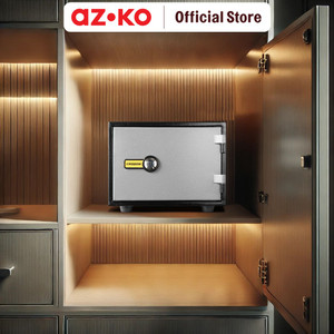 AZKO Krisbow 42x35x30 Cm Brankas Tahan Api Yb300ak - Hitam/Abu-Abu