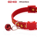 AZKO Paws N Tali Kalung Kucing Star Print - Merah