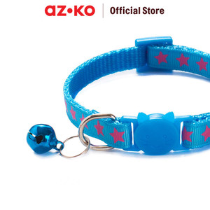 AZKO Paws N Tali Kalung Kucing Star Print - Biru