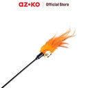 AZKO Paws N Tail Mainan Kucing Stick Feathers - Orange