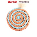 AZKO Paws N Tail Mainan Kucing Woven Round Dengan Bulu - Biru